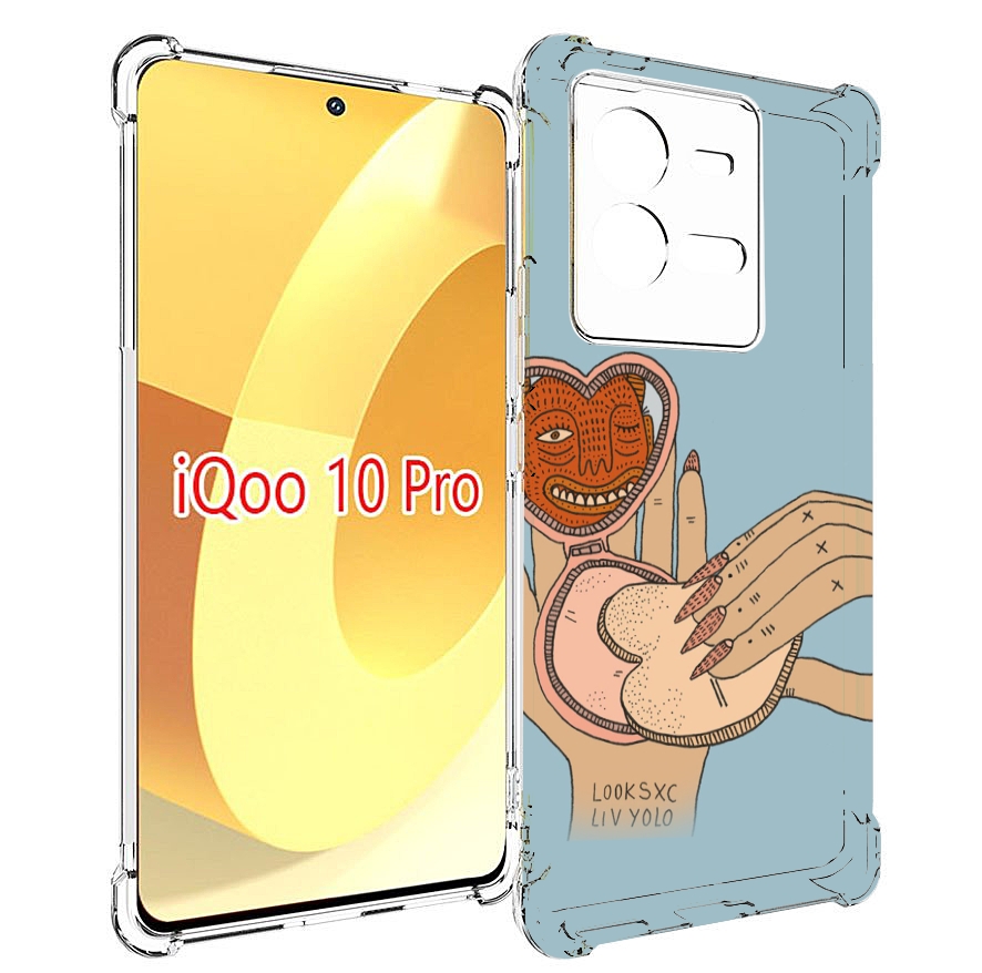 

Чехол MyPads макияж картинка женский для Vivo iQOO 10 Pro, Прозрачный, Tocco