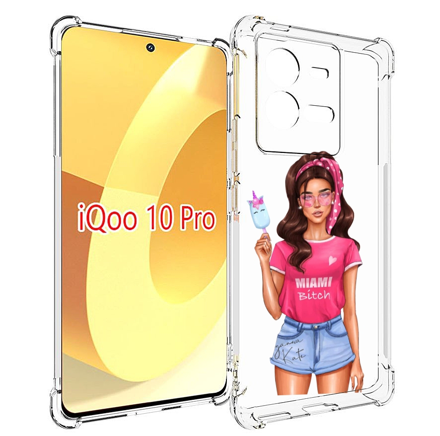 

Чехол MyPads майами-битч женский для Vivo iQOO 10 Pro, Прозрачный, Tocco
