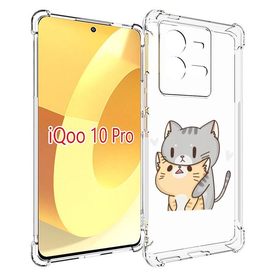 

Чехол MyPads любящие-коты для Vivo iQOO 10 Pro, Прозрачный, Tocco