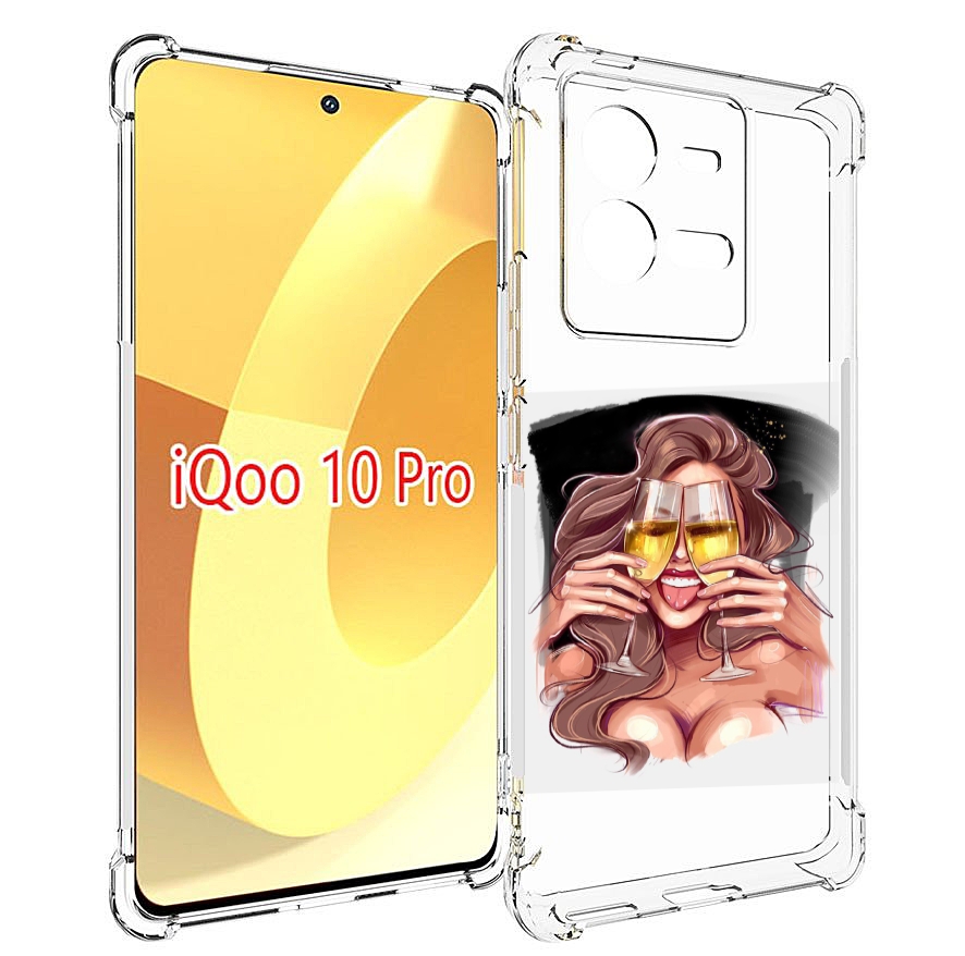

Чехол MyPads любительница-шампанского-модель женский для Vivo iQOO 10 Pro, Прозрачный, Tocco
