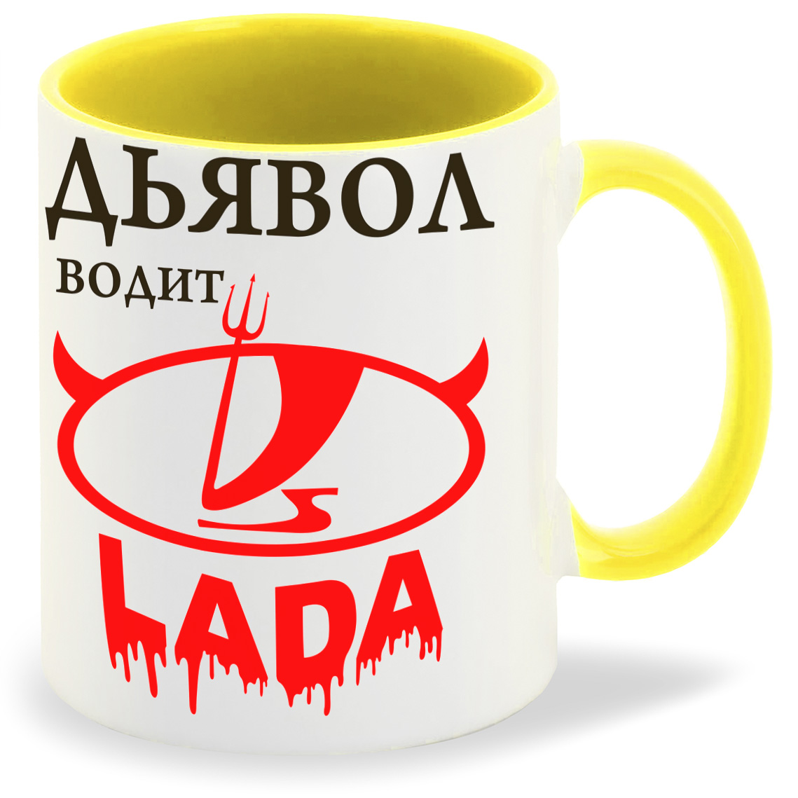

Кружка CoolPodarok Дьявол водит Lada лада