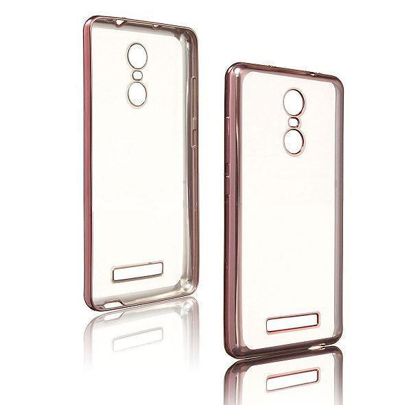 

Чехол-накладка для Xiaomi Redmi 3 силикон с ободком (розовое-золото)