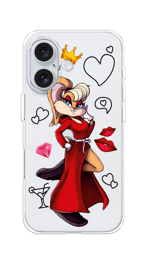 

Чехол на Apple iPhone 16 "Rich Lola Bunny", Красный;бежевый;оранжевый, 16050-1