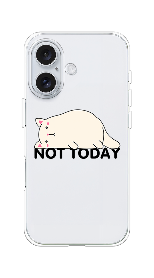 

Чехол на Apple iPhone 16 "Cat not today", Белый;розовый;черный, 16050-1