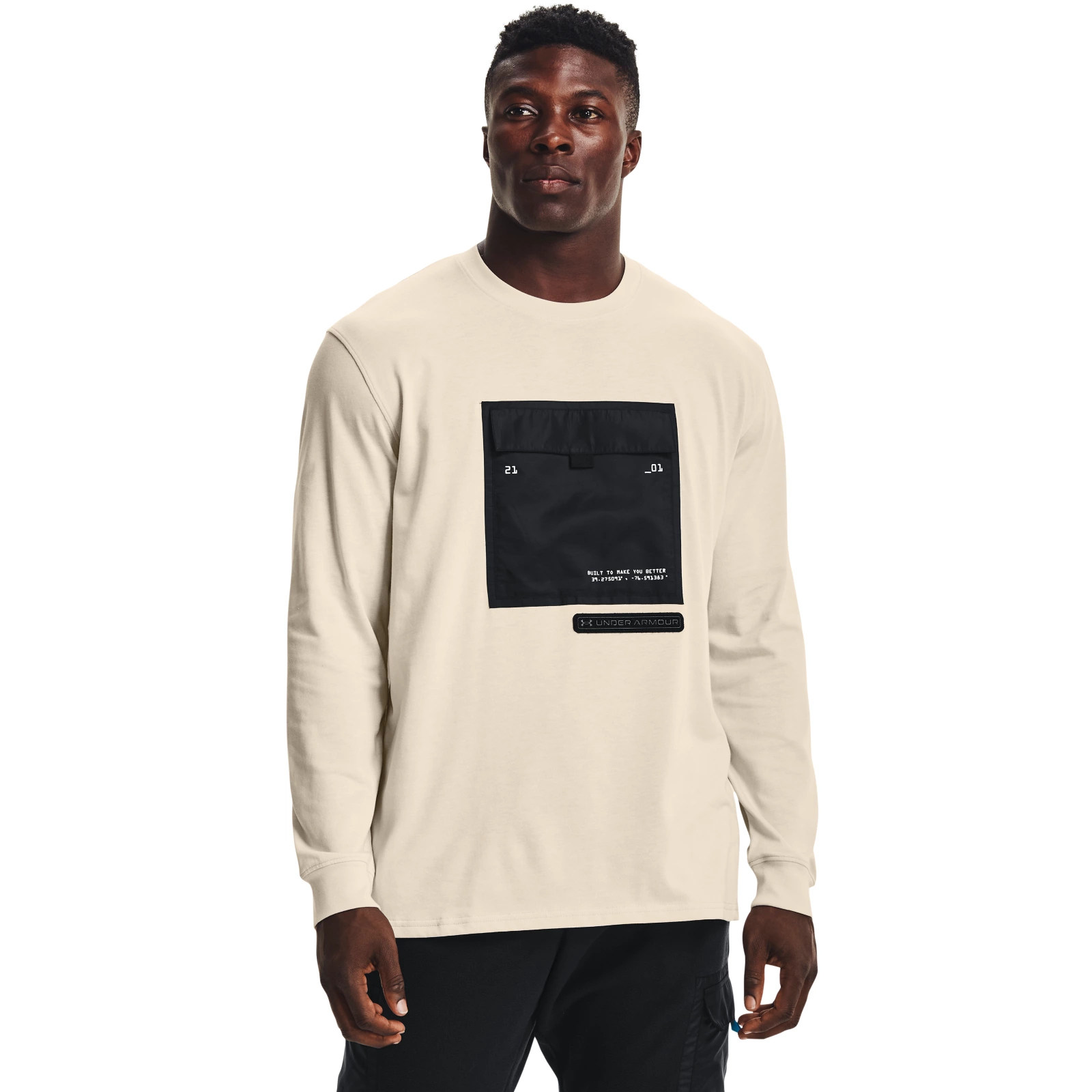 фото Лонгслив мужской under armour 1367967 белый 50-52 ru