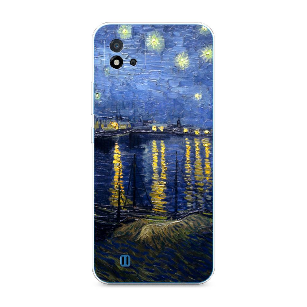 

Чехол на Oppo Realme C20 "Звездная ночь над Роной", Синий;желтый, 254850-4