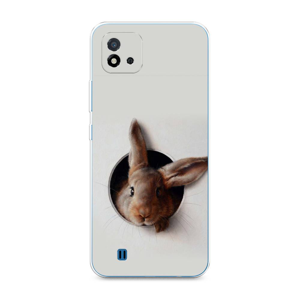 

Чехол на Oppo Realme C20 "Любопытный кролик", Серый;коричневый, 254850-1