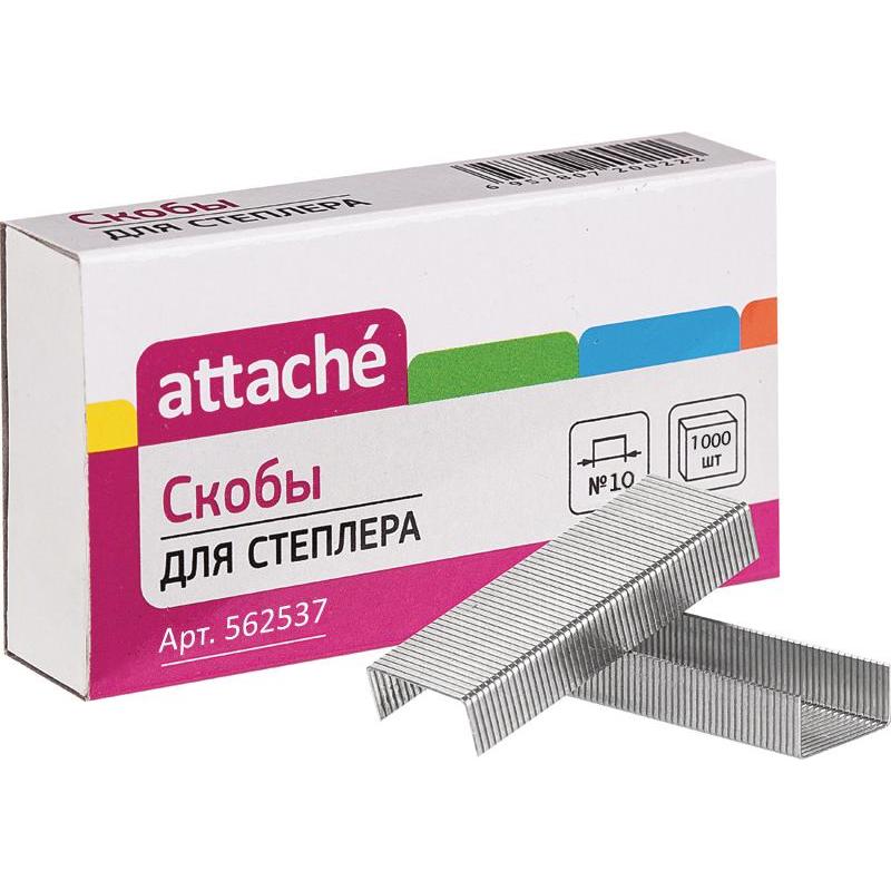 

Скобы для степлера Attache № 10 оцинкованные 1000 шт, Серебристый