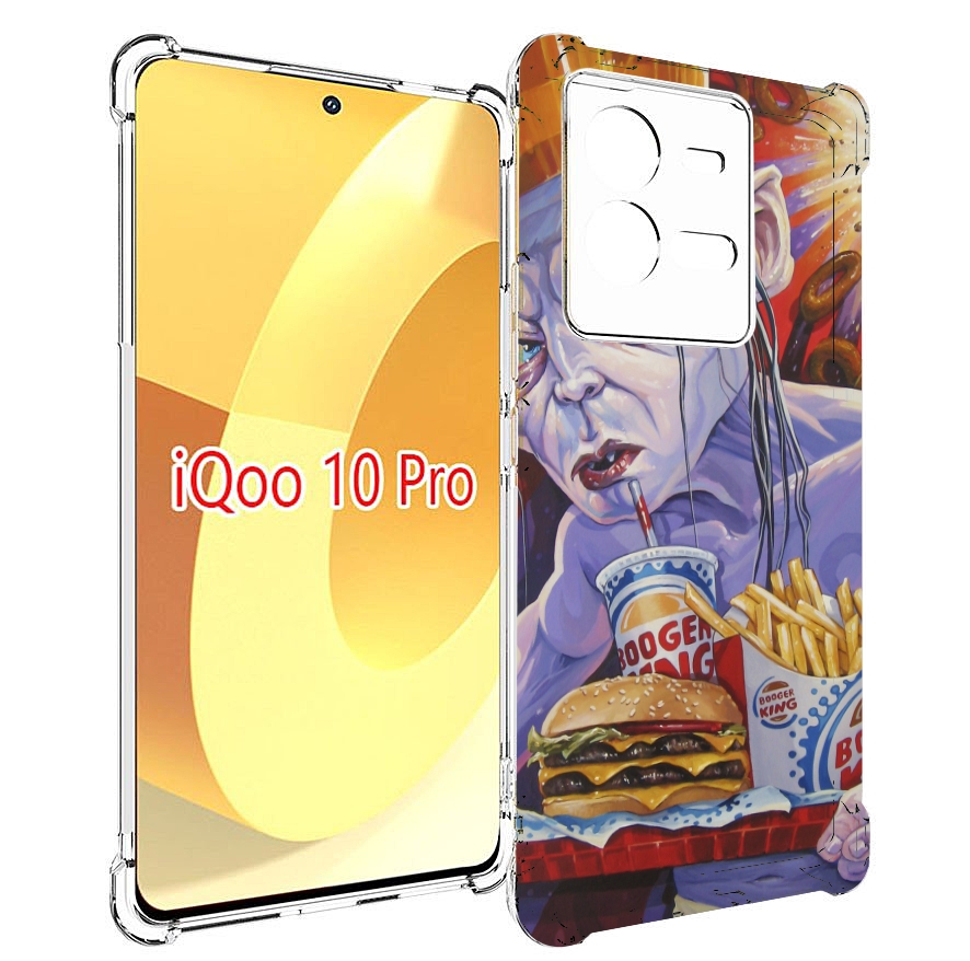 

Чехол MyPads любитель бургер кинга для Vivo iQOO 10 Pro, Прозрачный, Tocco
