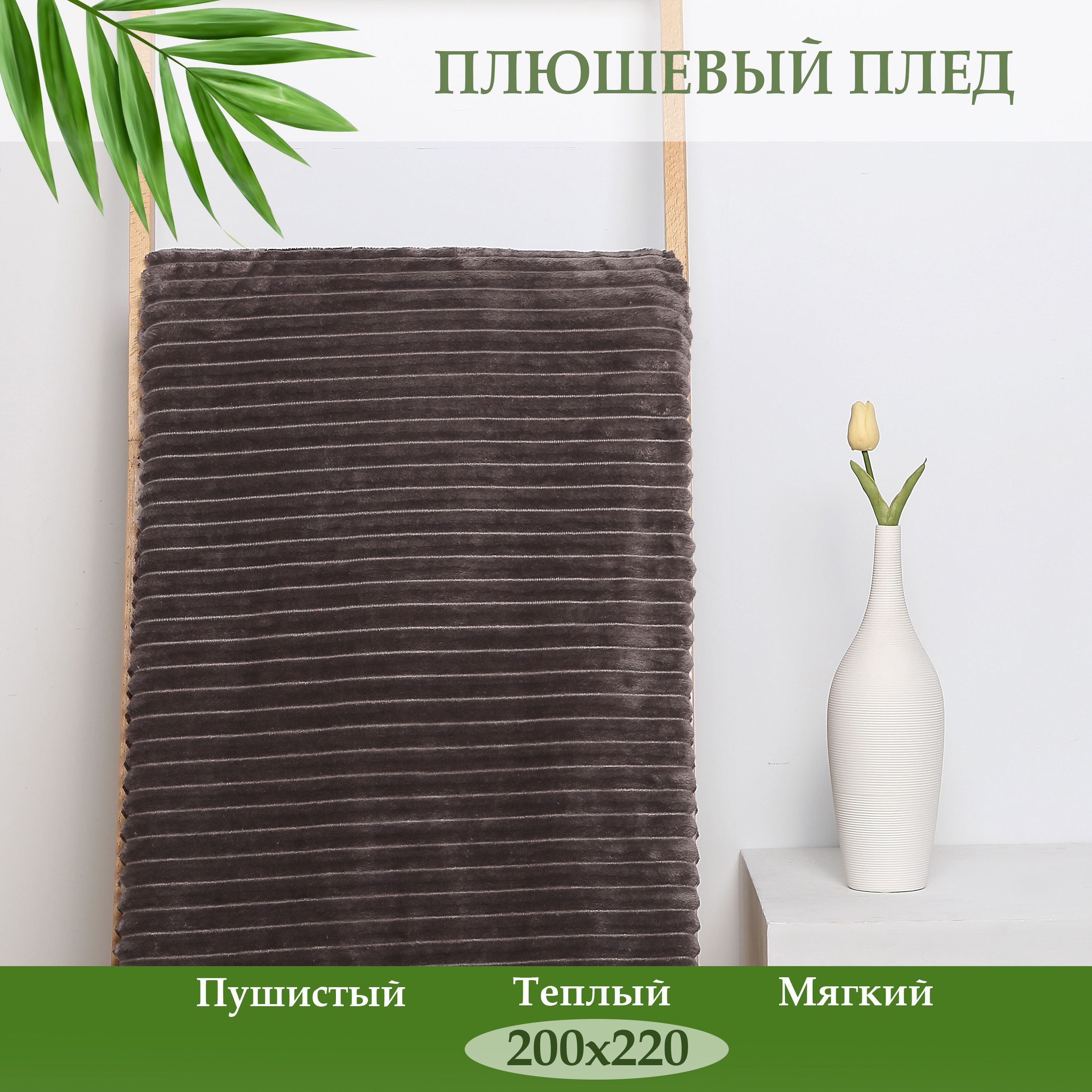 

Плед евро Cleo Home Orrizonte Collection 220х200 велсофт, 200/011-OT, Orrizonte Collection