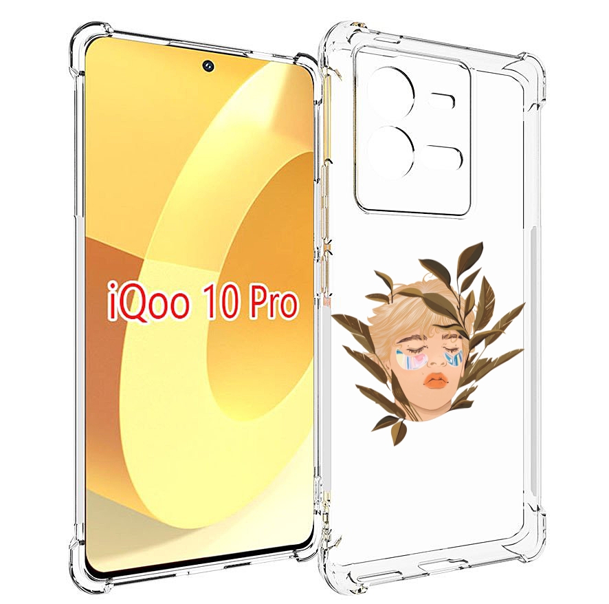 

Чехол MyPads лицо-с-патчами для Vivo iQOO 10 Pro, Прозрачный, Tocco