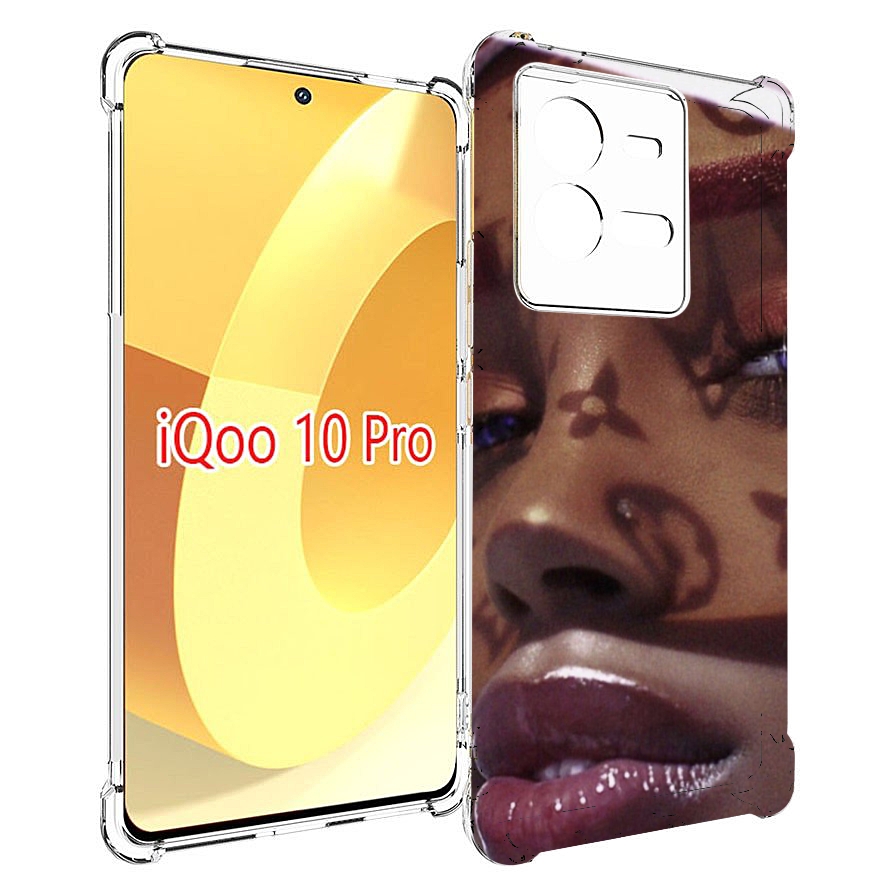 

Чехол MyPads лицо девушки тень женский для Vivo iQOO 10 Pro, Прозрачный, Tocco