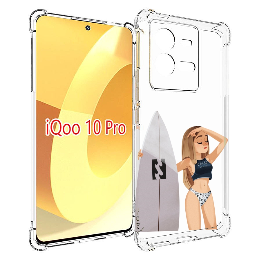 

Чехол MyPads летний-серф для Vivo iQOO 10 Pro, Прозрачный, Tocco