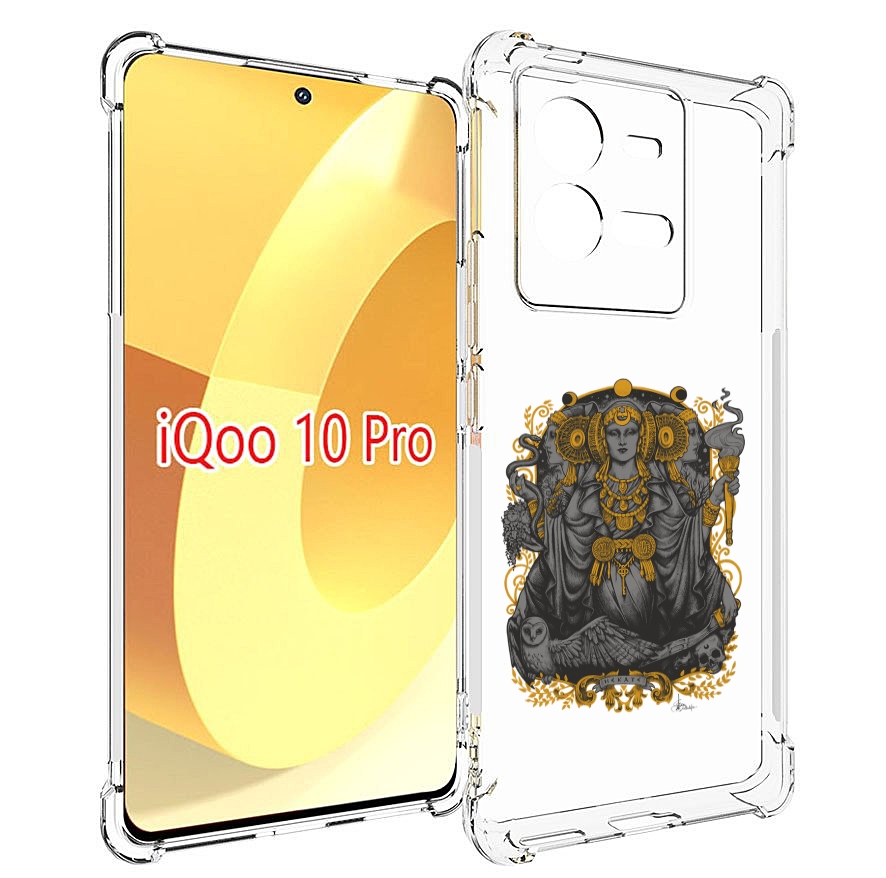 

Чехол MyPads божество с золотыми элементами для Vivo iQOO 10 Pro, Прозрачный, Tocco