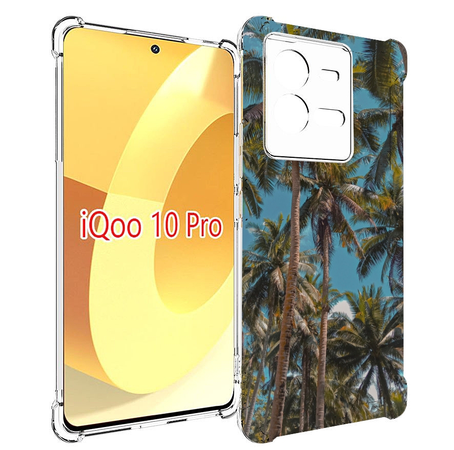 

Чехол MyPads летние пальмы для Vivo iQOO 10 Pro, Прозрачный, Tocco