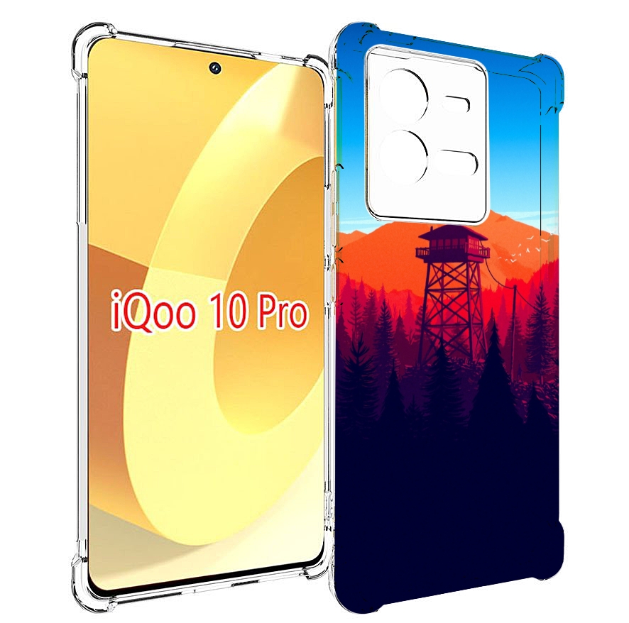

Чехол MyPads лес с оранжевыми горами для Vivo iQOO 10 Pro, Прозрачный, Tocco