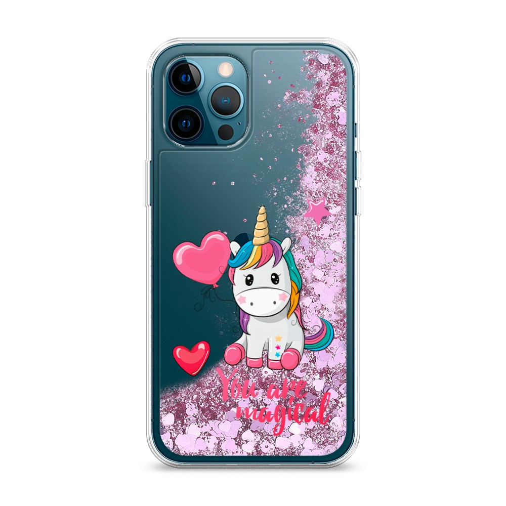 

Жидкий чехол с блестками "Волшебная единорожка" на Apple iPhone 12 Pro Max, 12794-1