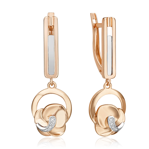 

Серьги из белого золота/красного золота с бриллиантом PLATINA jewelry 02-5019-00-101-1111, 02-5019-00-101-1111