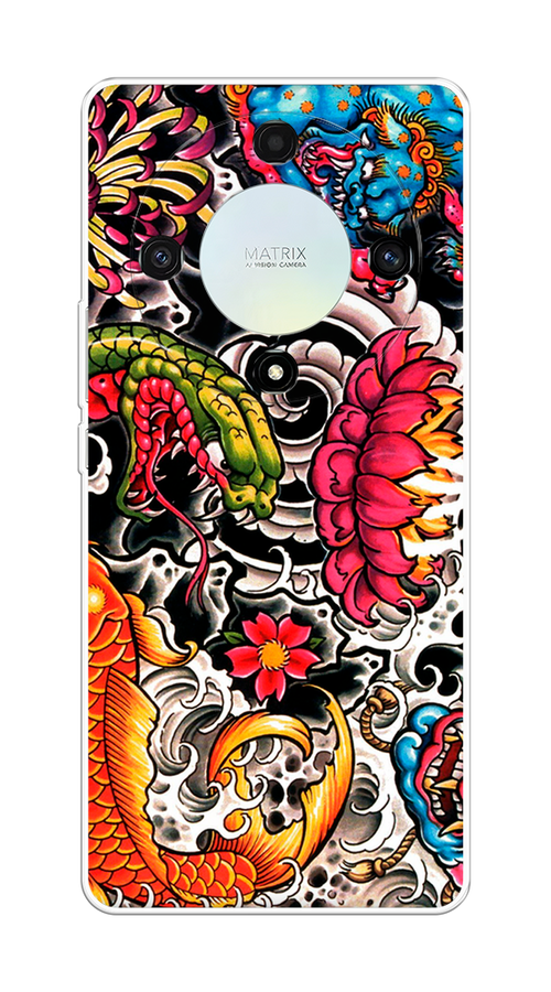 

Чехол на Honor X9A "Японское искусство", Красный;оранжевый;голубой, 6120850-4