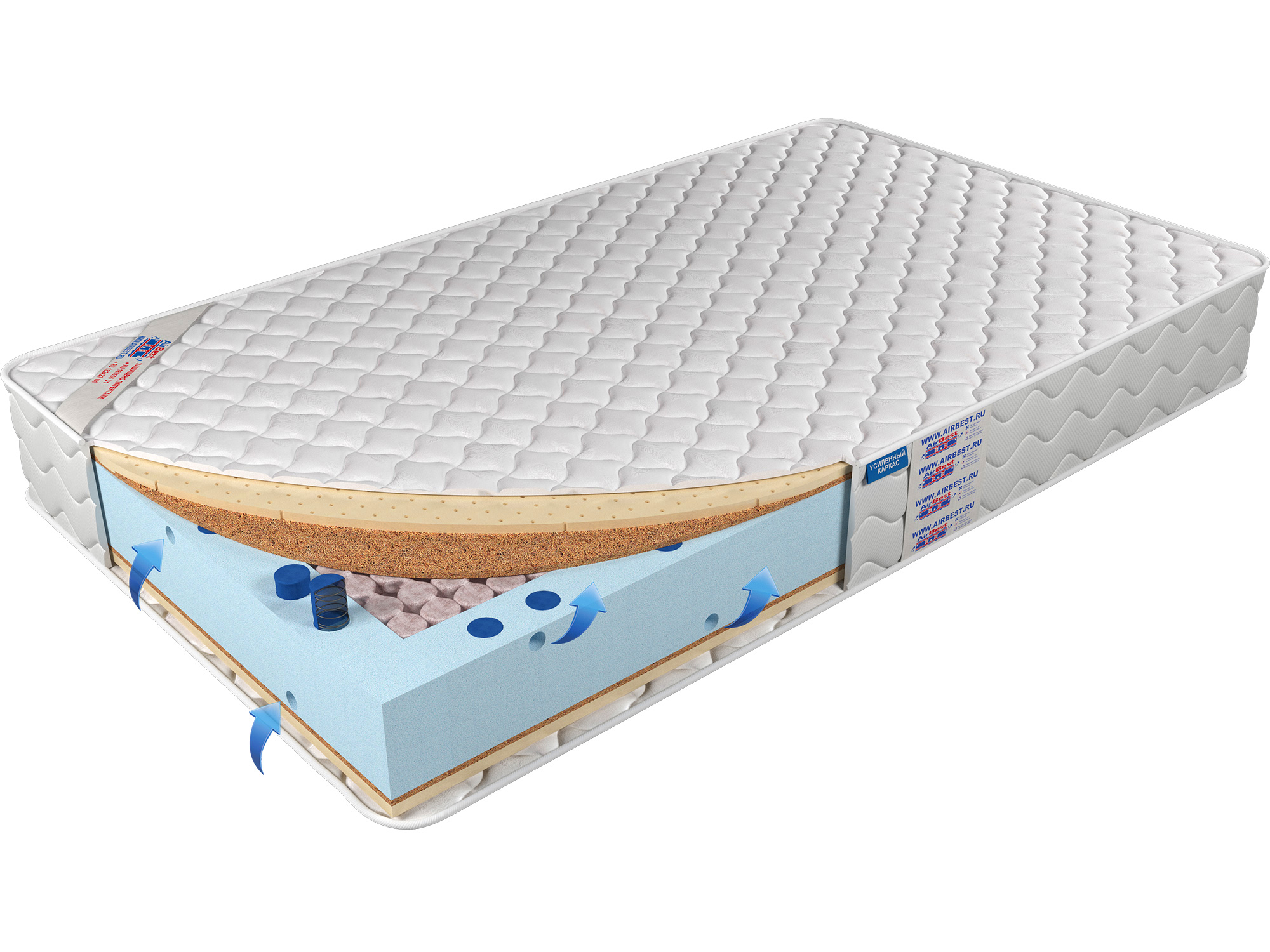 

Матрас Airbest Wonder s1000 220x240x22, Белый, Матрас Airbest Wonder s1000