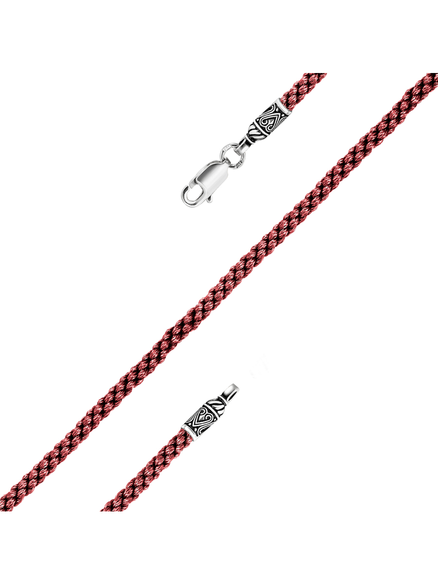 

Шнурок из серебра/текстиля р.45 SamoroDki Jewelry 2501бордо, 2501бордо