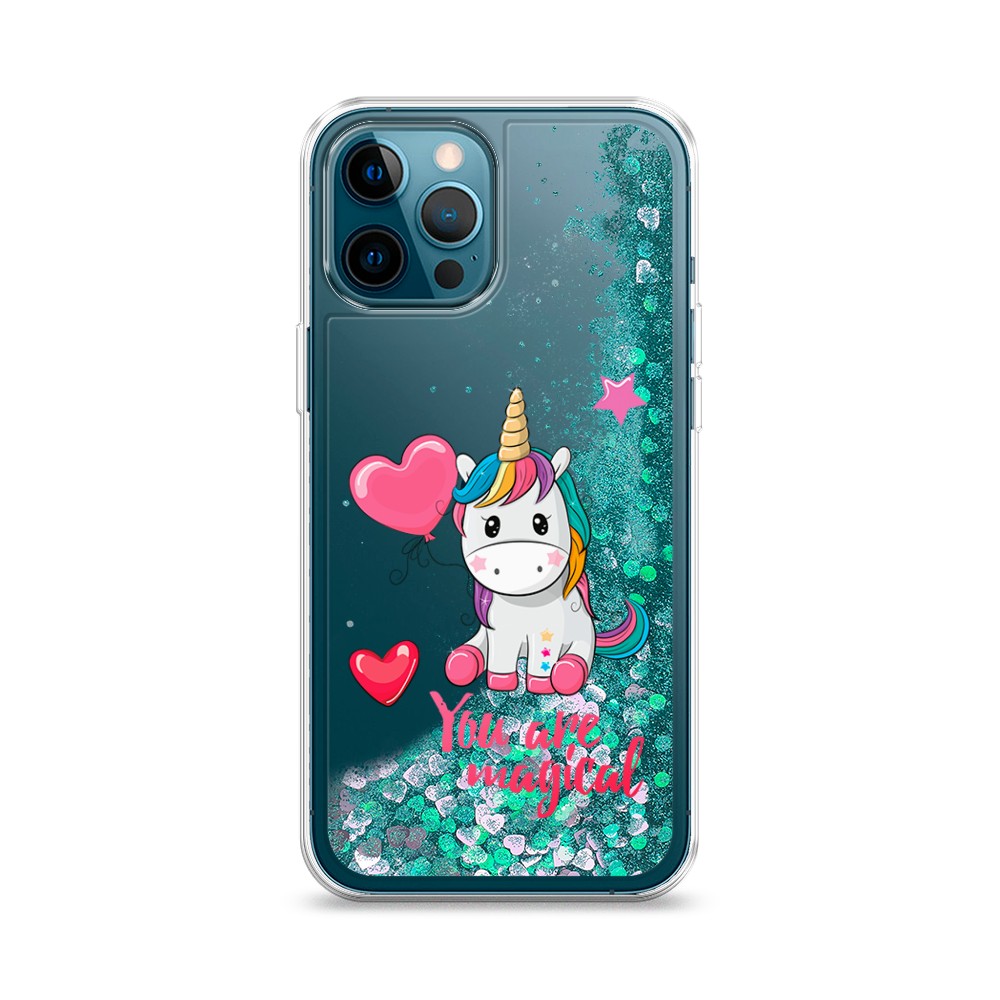 

Жидкий чехол с блестками "Волшебная единорожка" на Apple iPhone 12 Pro, 12895-1