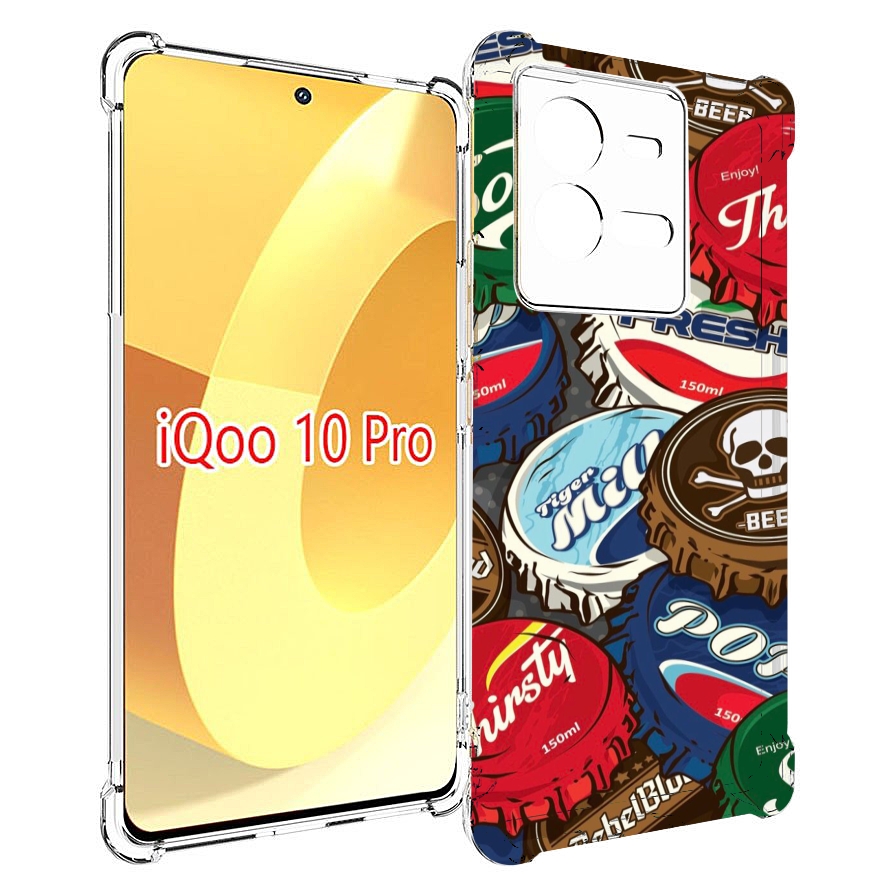 

Чехол MyPads крышки от баночек для Vivo iQOO 10 Pro, Прозрачный, Tocco
