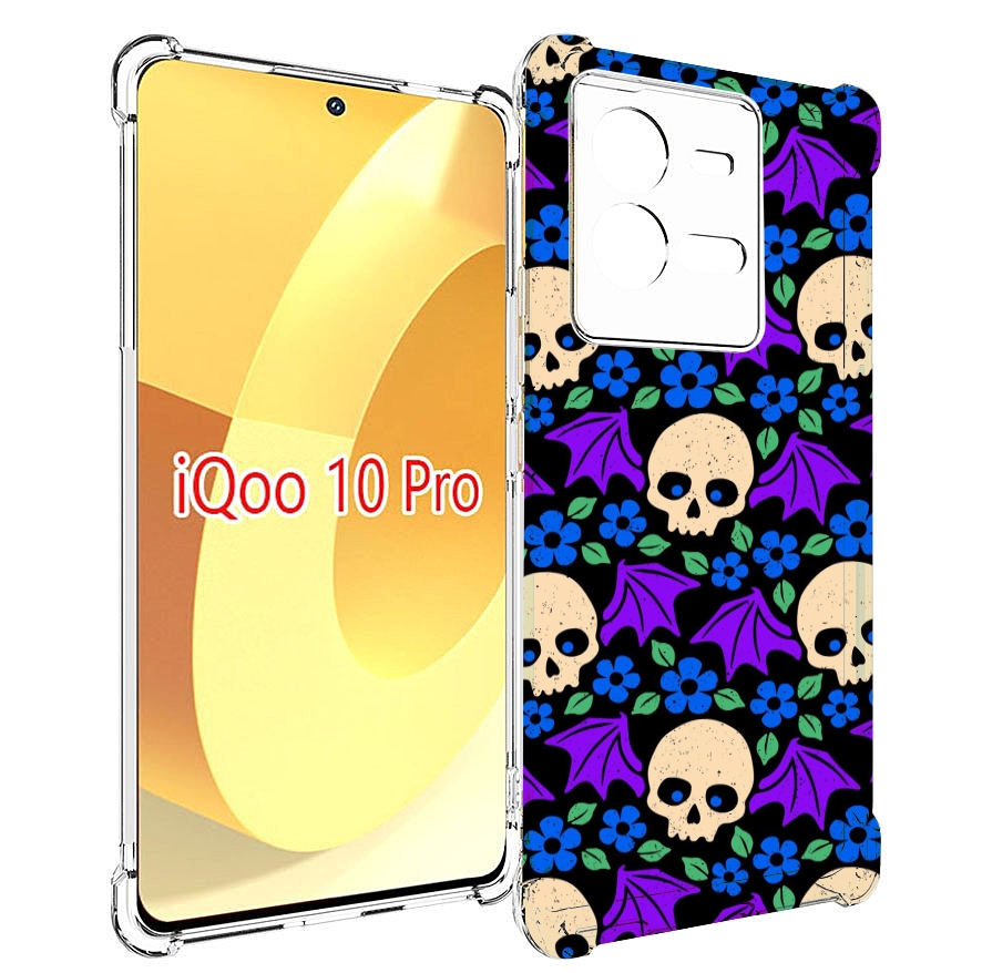 

Чехол MyPads крылатые черепа для Vivo iQOO 10 Pro, Прозрачный, Tocco