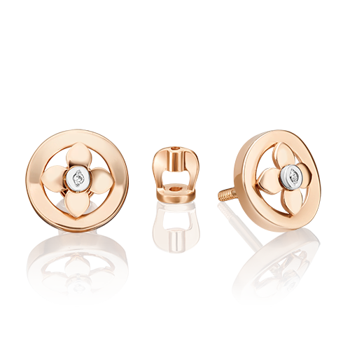 

Серьги из белого золота/красного золота с бриллиантом PLATINA jewelry 02-5007-00-101-1111, 02-5007-00-101-1111