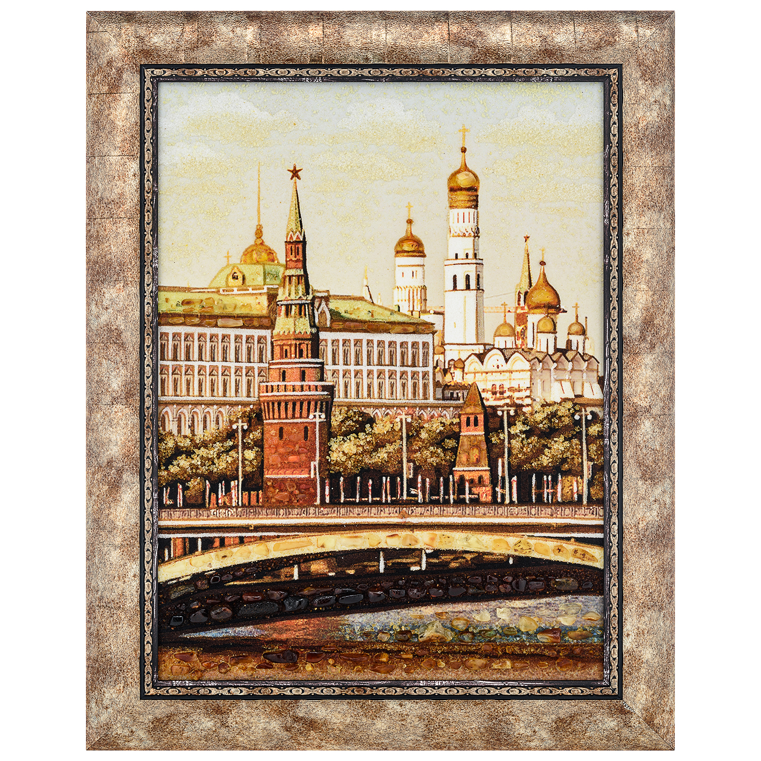 

Картина янтарная Москва. Вид на Кремль 30х40 см