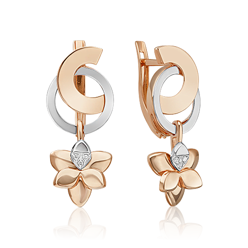 

Серьги из белого золота/красного золота с бриллиантом PLATINA jewelry 02-4998-00-101-1111, 02-4998-00-101-1111