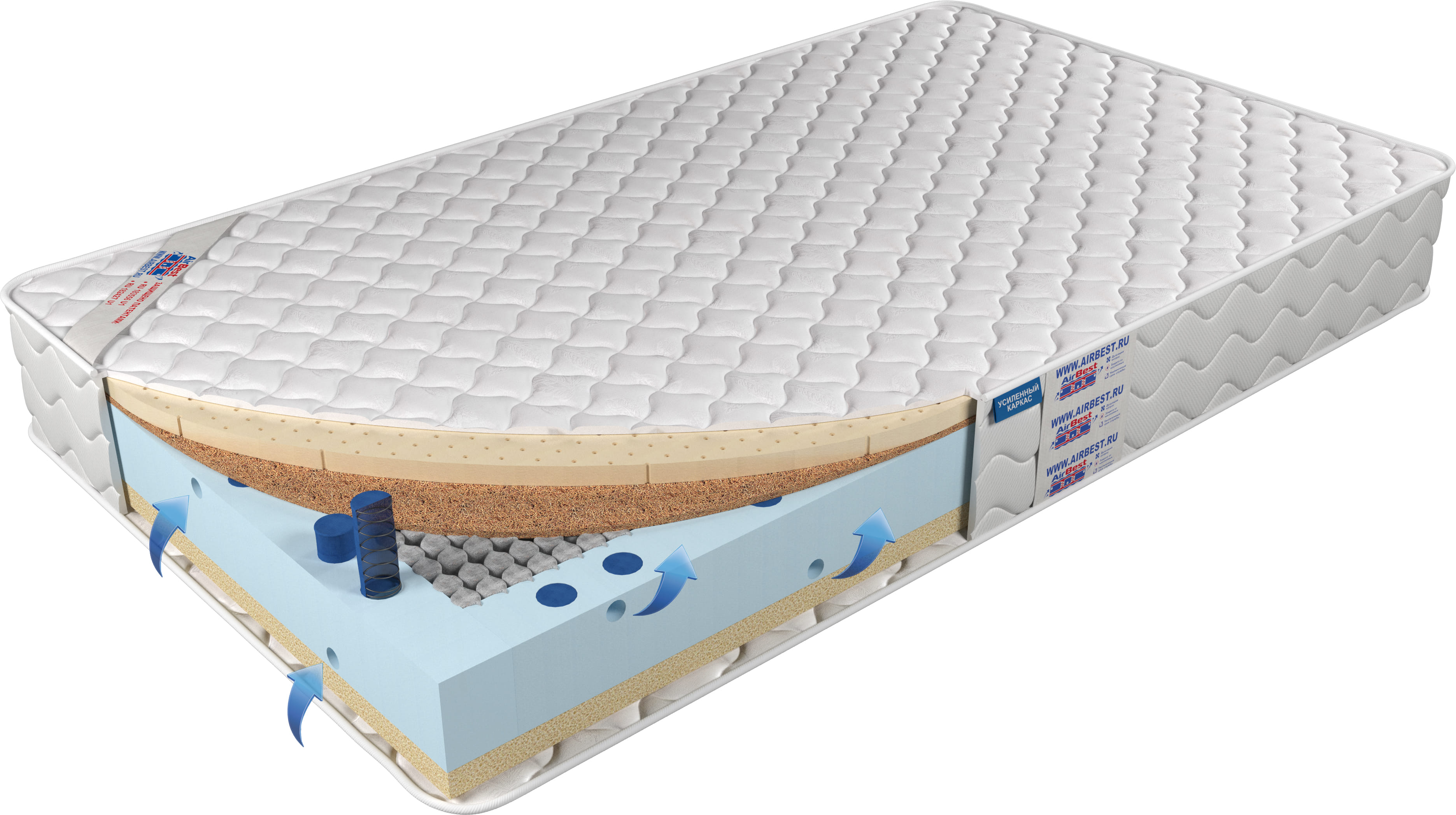 

Матрас Airbest Wise s2000 220x240x21, Белый, Матрас Airbest Wise s2000