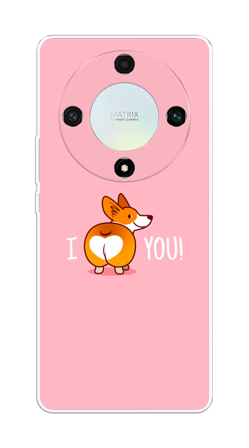 

Чехол на Honor X9A "Корги I love you", Розовый;коричневый;белый, 6120850-1