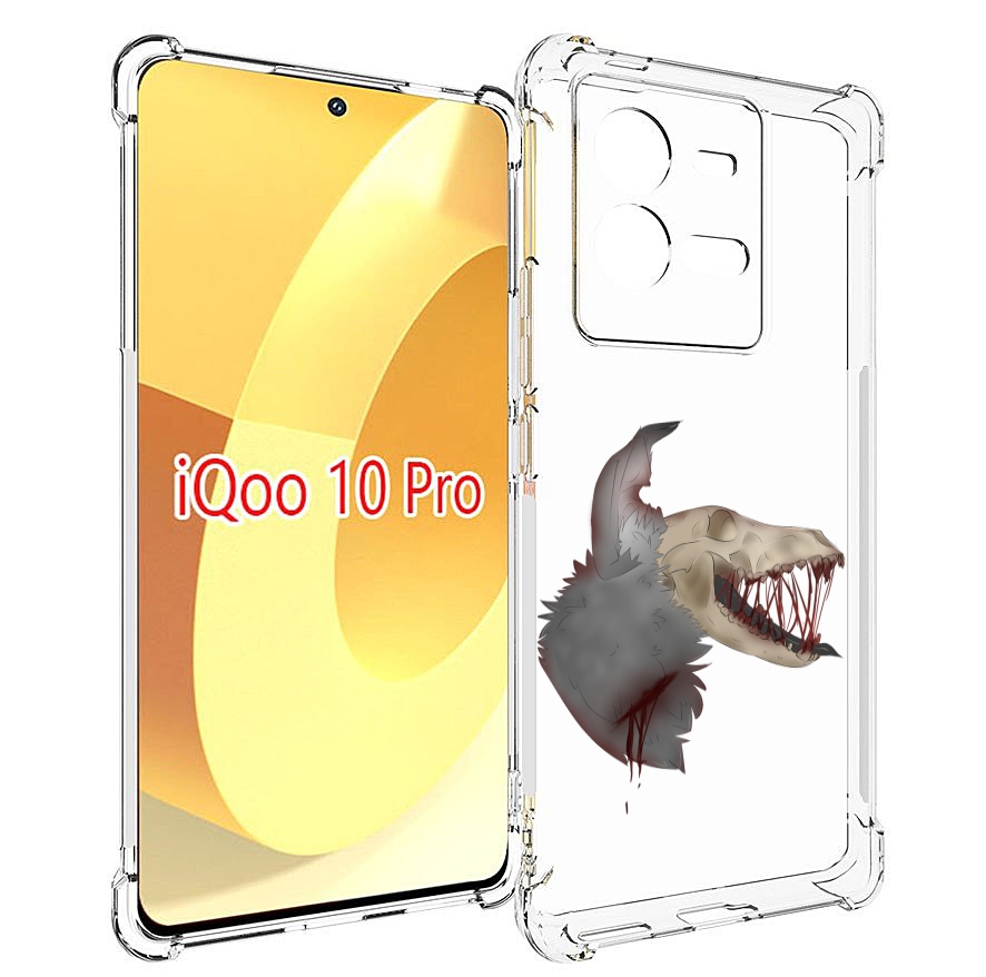 

Чехол MyPads кровавый-череп для Vivo iQOO 10 Pro, Прозрачный, Tocco