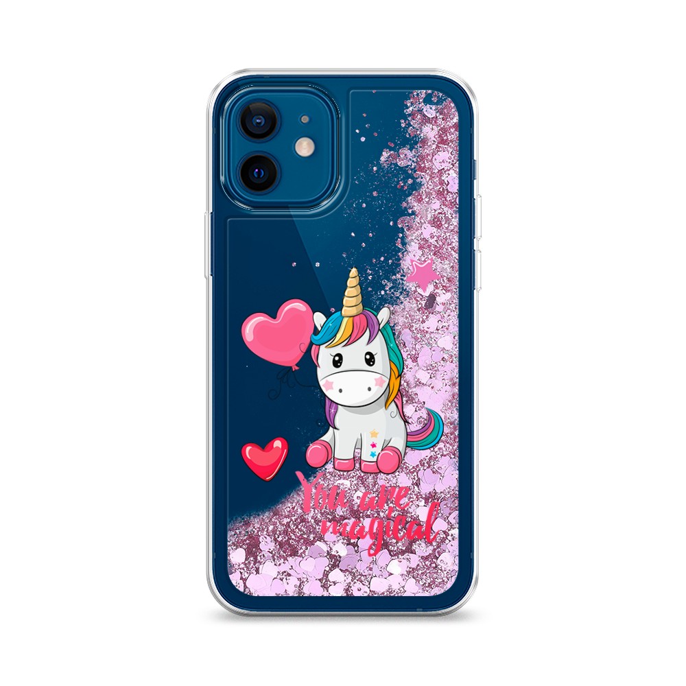 

Жидкий чехол с блестками "Волшебная единорожка" на Apple iPhone 12, 12594-1