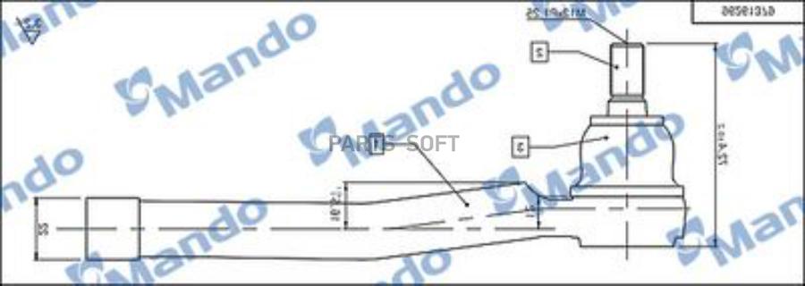 

Наконечник рулевой R MANDO DSA020620