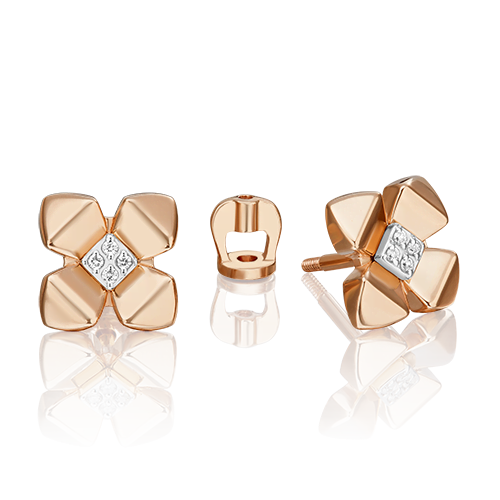 

Серьги из белого золота/красного золота с бриллиантом PLATINA jewelry 02-4991-00-101-1111, 02-4991-00-101-1111