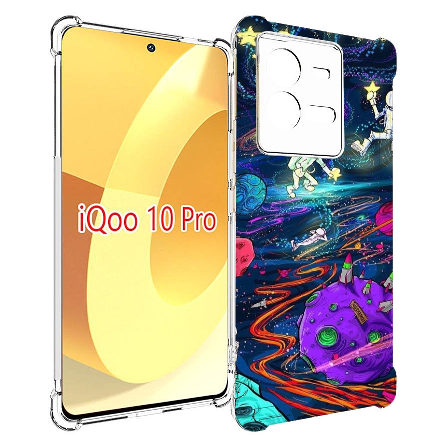 

Чехол MyPads красочный космос для Vivo iQOO 10 Pro, Прозрачный, Tocco