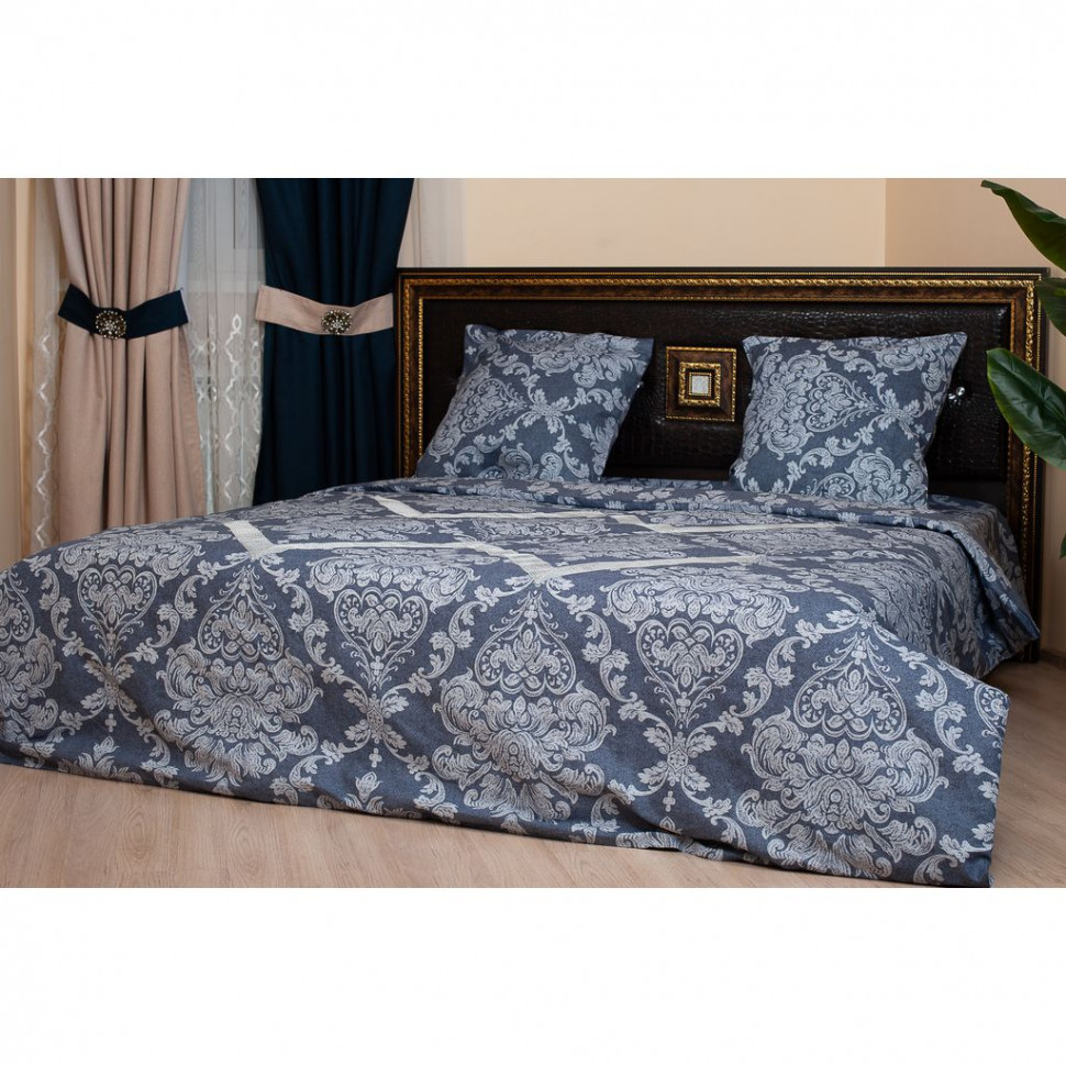 Постельное белье RudTekstil Версаль синий 2-x спальный, Перкаль