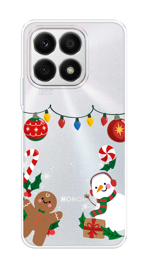 

Чехол на Honor X8A "Новогоднее настроение", Коричневый;красный;зеленый, 6120750-5