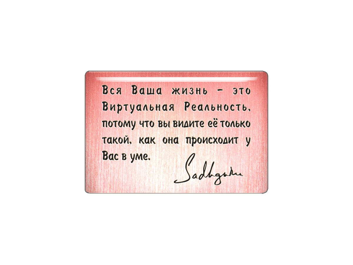 Магнит Вся ваша жизнь - это Виртуальная Реальность, потому что видите ее только такой, ка