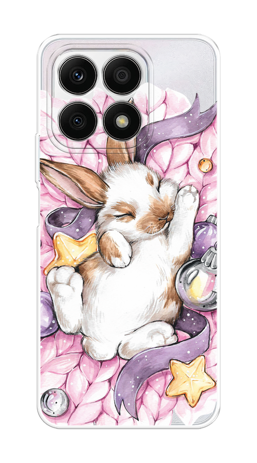 

Чехол на Honor X8A "Кролик спит", Розовый;белый, 6120750-5