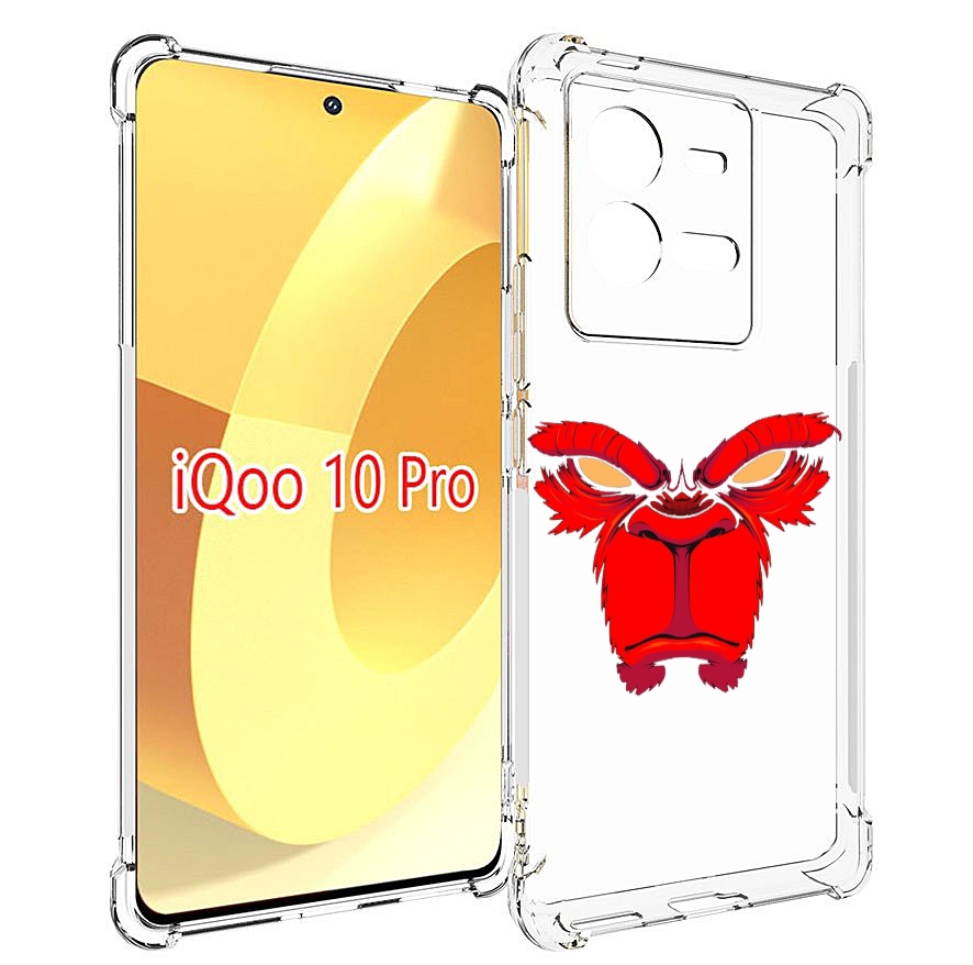 

Чехол MyPads красная обезьяна в темноте для Vivo iQOO 10 Pro, Прозрачный, Tocco