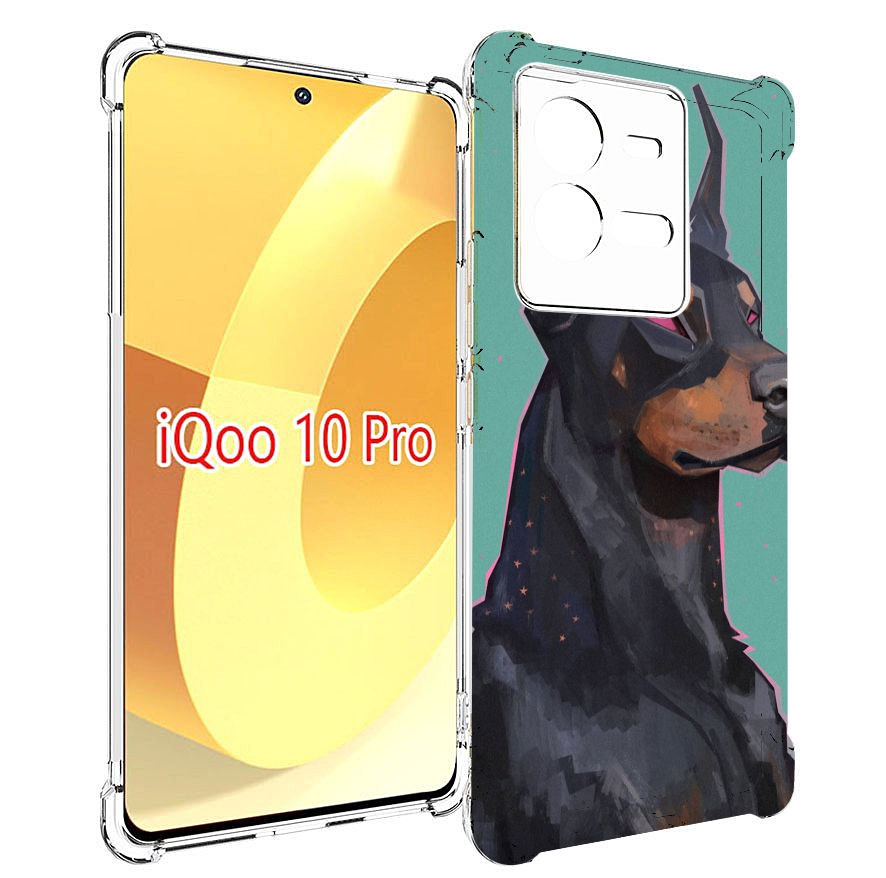 

Чехол MyPads красивый-доберман для Vivo iQOO 10 Pro, Прозрачный, Tocco