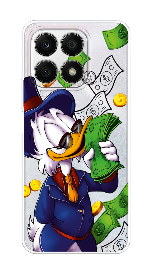 

Чехол на Honor X8A "Scrooge McDuck with Money", Синий;зеленый;белый, 6120750-6