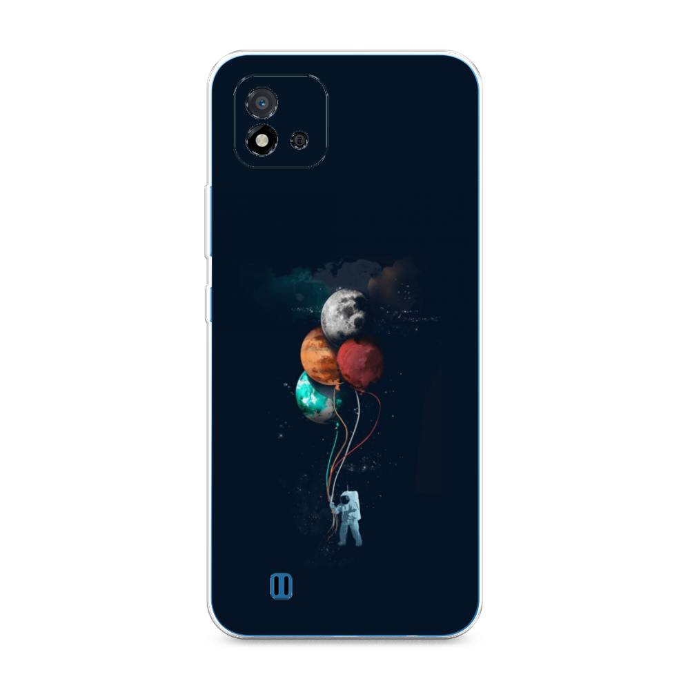 

Чехол на Oppo Realme C20 "Космонавт с шариками", Разноцветный, 254850-4