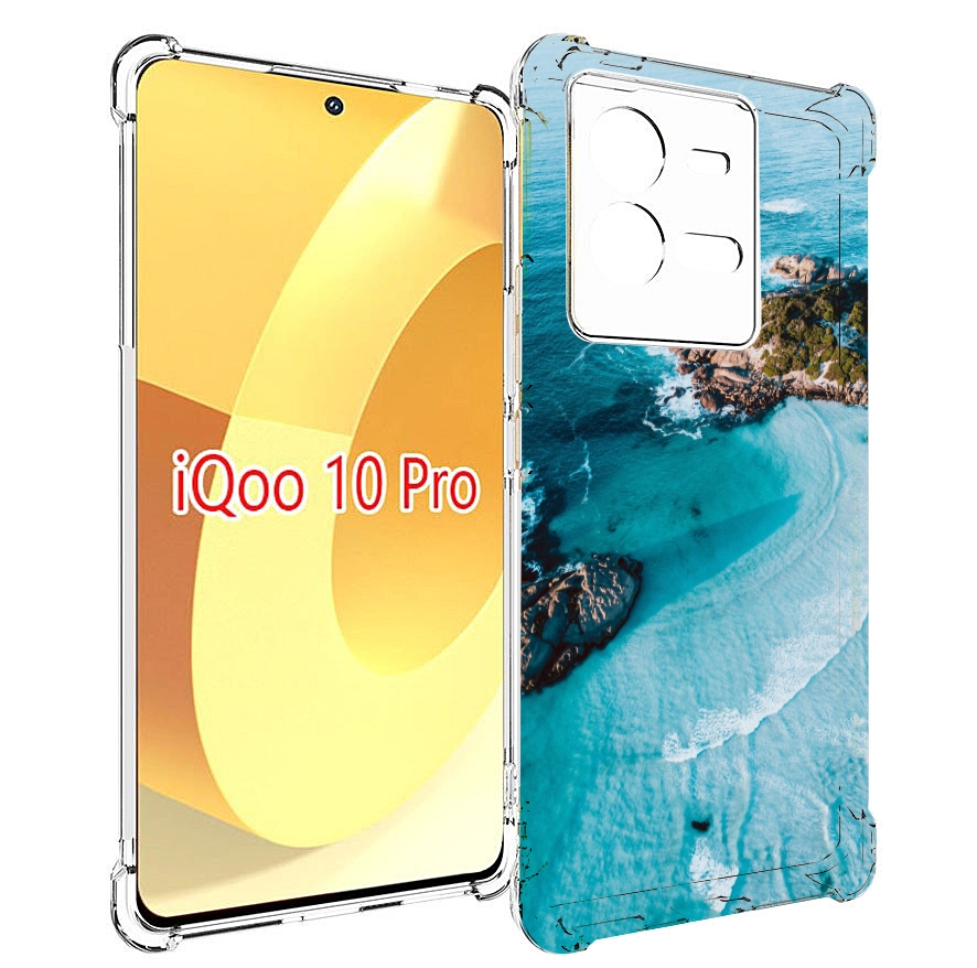 

Чехол MyPads красивый голубой залив для Vivo iQOO 10 Pro, Прозрачный, Tocco