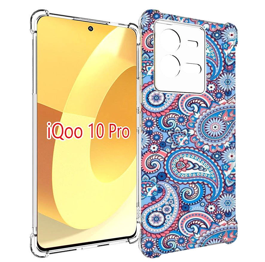 

Чехол MyPads красивый голубой арнамент для Vivo iQOO 10 Pro, Прозрачный, Tocco