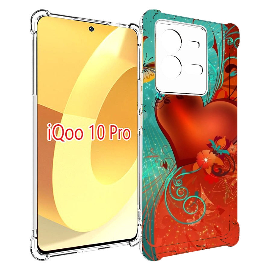

Чехол MyPads красивые-яркие-сердечки для Vivo iQOO 10 Pro, Прозрачный, Tocco