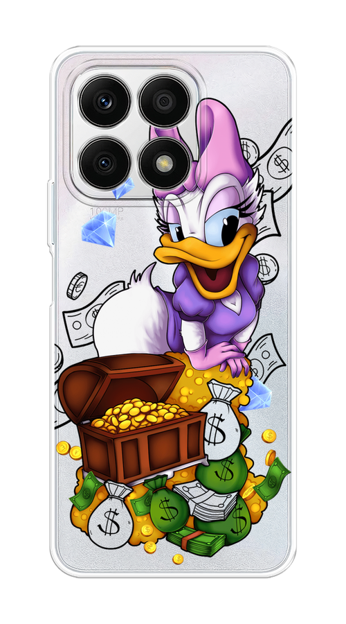 

Чехол на Honor X8A "Rich Daisy Duck", Коричневый;белый;фиолетовый, 6120750-6